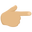 backhand index pointing right medium-light skin tone