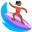 person surfing medium-dark skin tone