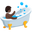 person taking bath dark skin tone