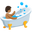 person taking bath medium skin tone