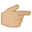 backhand index pointing right medium-light skin tone