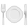 fork and knife with plate