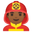 man firefighter medium-dark skin tone