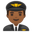 man pilot medium-dark skin tone