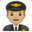 man pilot medium-light skin tone