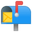 open mailbox with raised flag