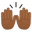 raising hands medium-dark skin tone