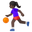 woman bouncing ball dark skin tone