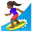 woman surfing medium-dark skin tone