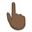 backhand index pointing up dark skin tone