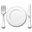 fork and knife with plate