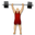 person lifting weights medium-light skin tone