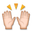 raising hands medium-light skin tone