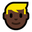 blond-haired man dark skin tone