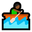 man rowing boat medium-dark skin tone