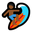 person surfing medium-dark skin tone