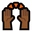 raising hands medium-dark skin tone
