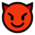 smiling face with horns