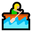 woman rowing boat medium-light skin tone