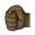 left-facing fist dark skin tone