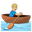 man rowing boat medium-light skin tone