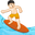 man surfing light skin tone