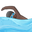 person swimming dark skin tone