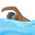 person swimming medium-dark skin tone
