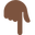 backhand index pointing down dark skin tone