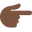 backhand index pointing right dark skin tone