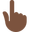 backhand index pointing up dark skin tone