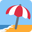 beach with umbrella