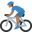 man biking medium-dark skin tone