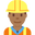 man construction worker medium-dark skin tone