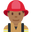 man firefighter medium-dark skin tone