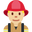 man firefighter medium-light skin tone