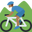 man mountain biking medium-dark skin tone