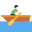 man rowing boat light skin tone