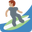 man surfing medium skin tone