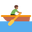 person rowing boat medium-dark skin tone