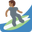 person surfing medium-dark skin tone