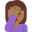 woman facepalming medium-dark skin tone