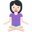 woman in lotus position: light skin tone