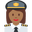 woman pilot medium-dark skin tone
