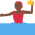 woman playing water polo dark skin tone