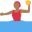 woman playing water polo medium-dark skin tone