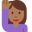 woman raising hand medium-dark skin tone