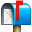 open mailbox with raised flag