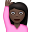 person raising hand dark skin tone