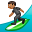 person surfing medium-dark skin tone